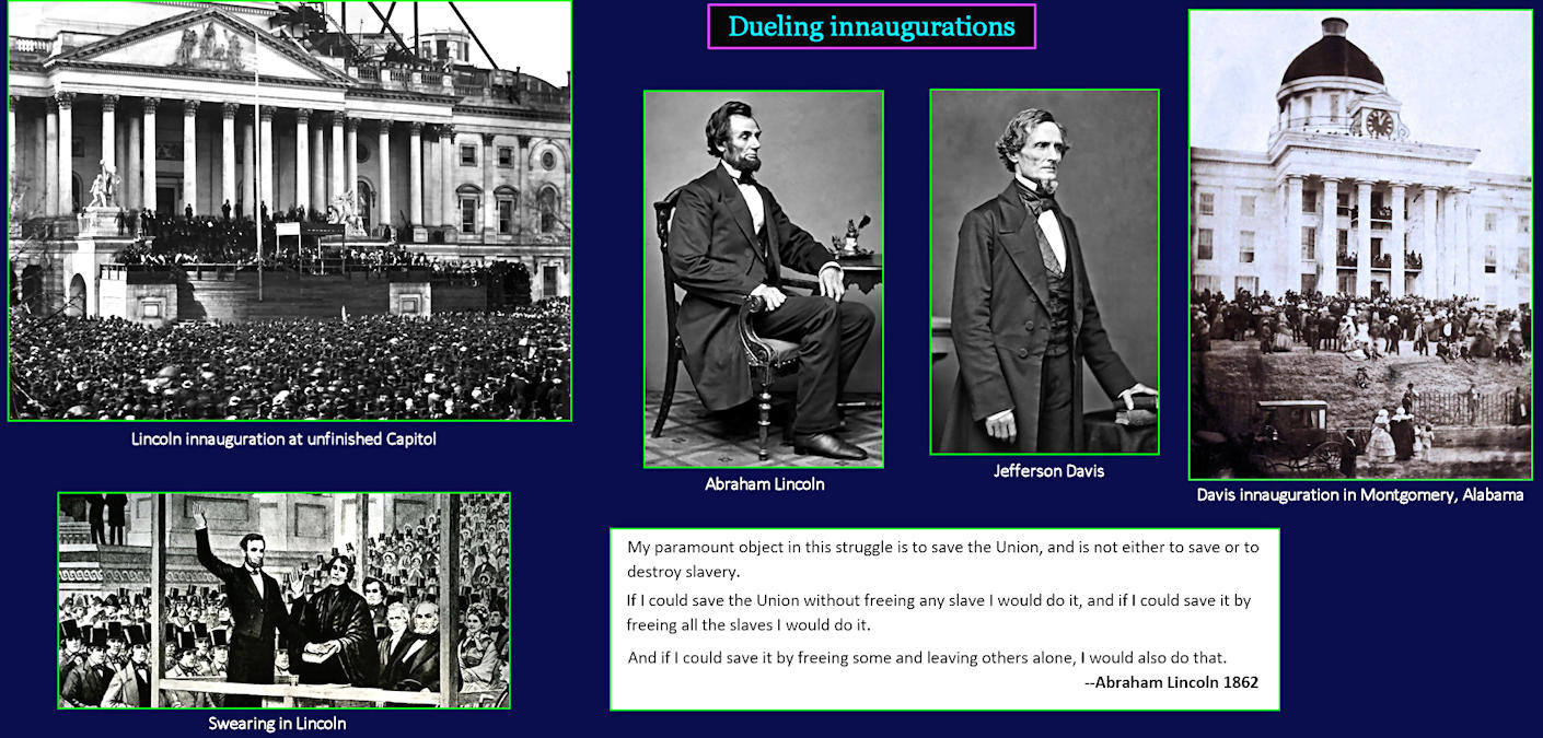 Lincoln and Jefferson Davis, 1861